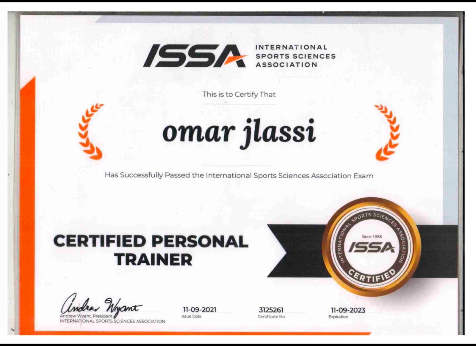 شهادة ISSA — Certified Personal Trainer