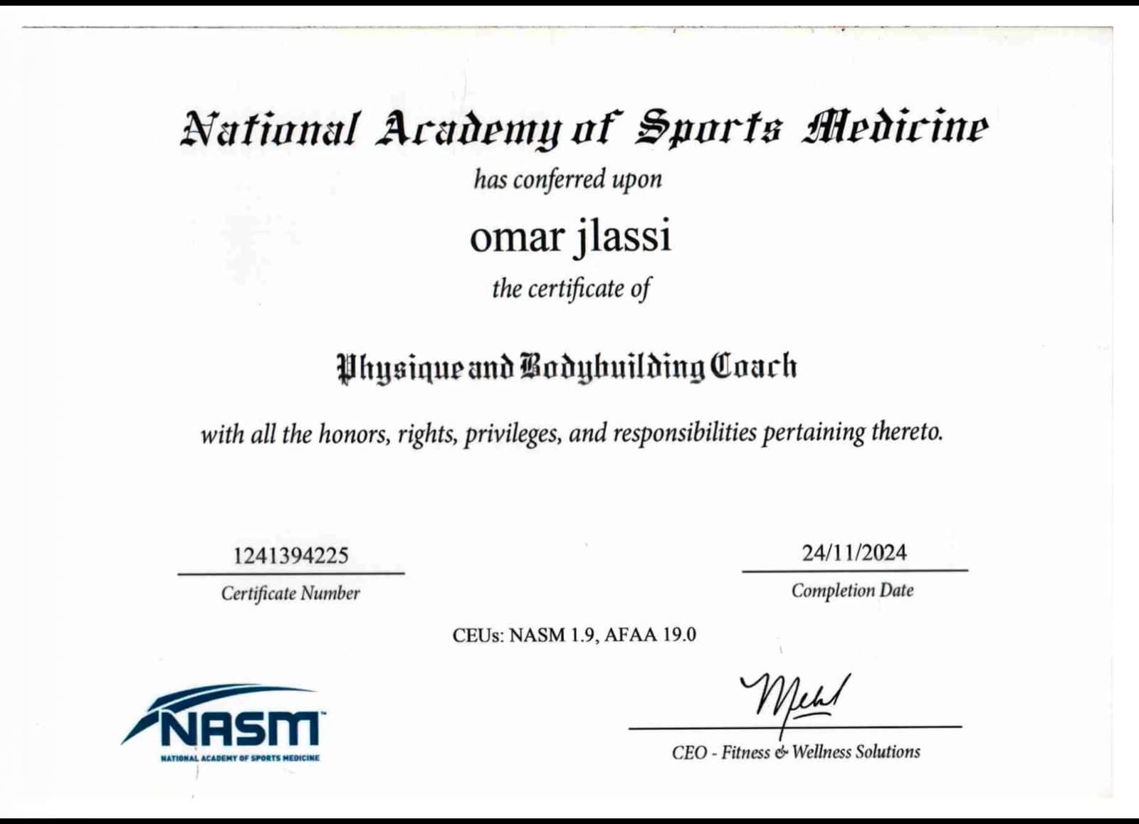 شهادة NASM — Physique & Bodybuilding Coach