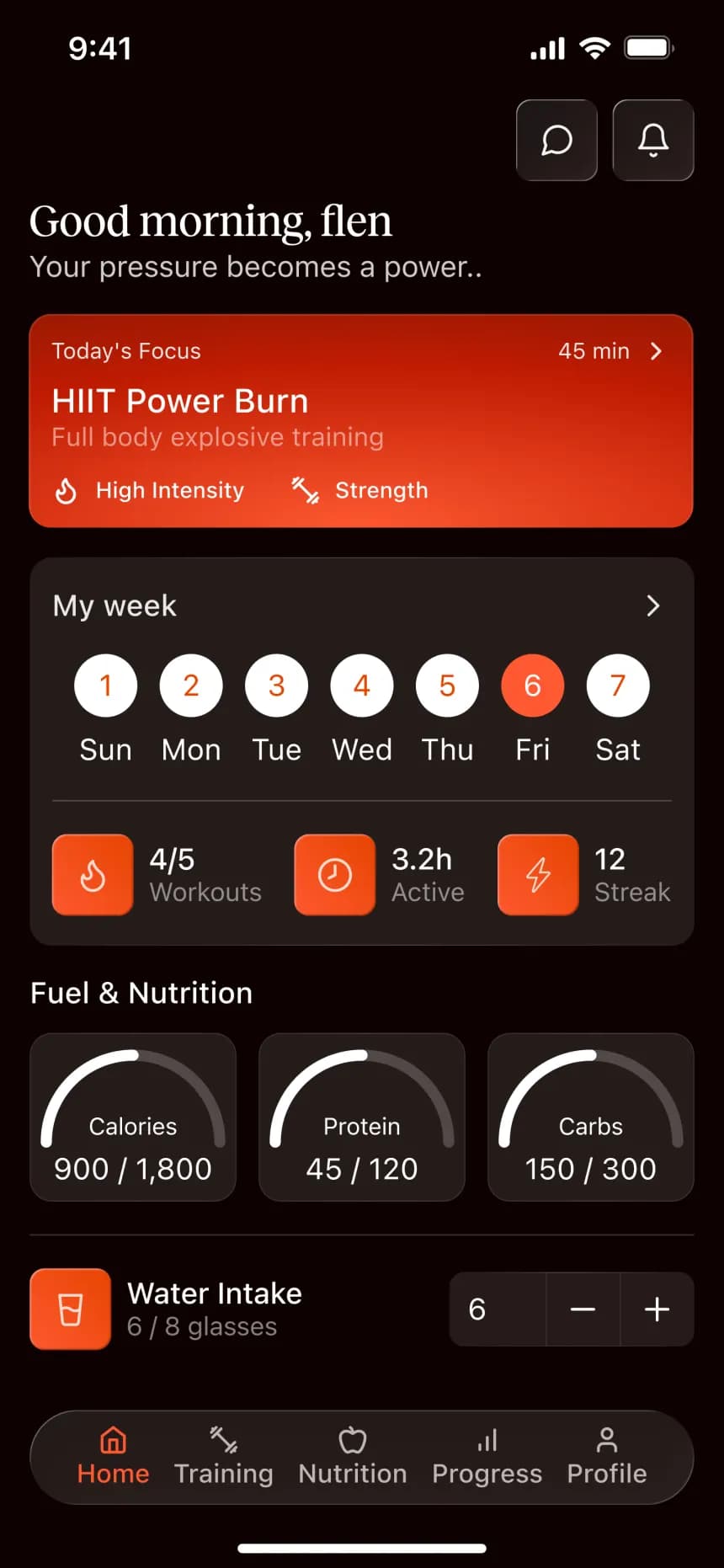 Blaze app — Dashboard